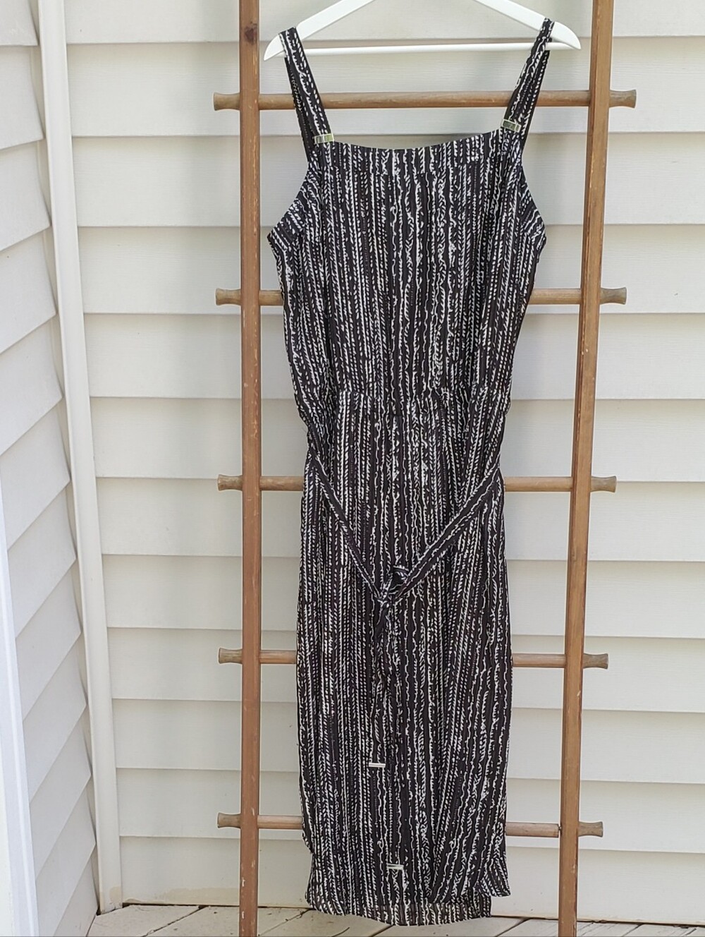 NEW! White House Black Market Belted Midi Dress Size L - Picture 3 of 7
